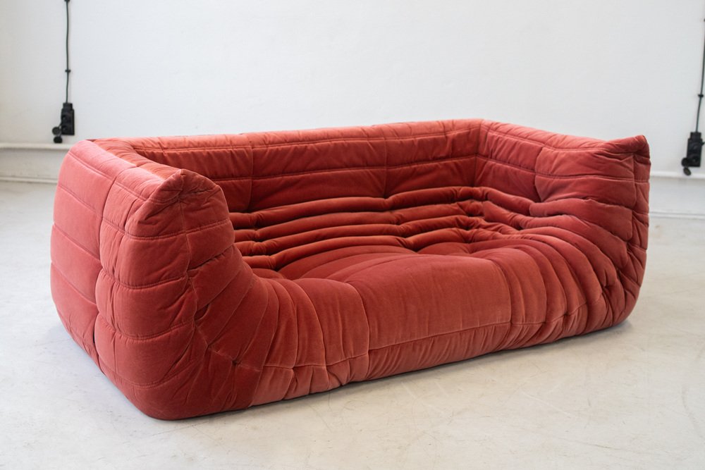 Togo_Two-Seater_Sofa_with_Arms_in_Burgundy_Velvet_by_Michel_Ducaroy_for_Ligne_Roset,_France,_1970s