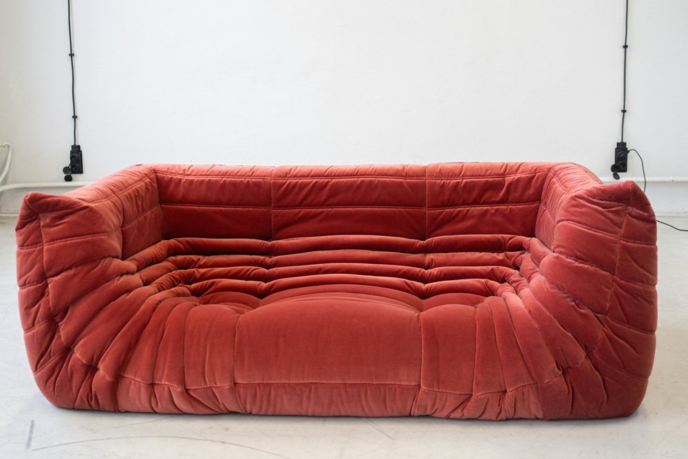 Togo_Two-Seater_Sofa_with_Arms_in_Burgundy_Velvet_by_Michel_Ducaroy_for_Ligne_Roset,_France,_1970s