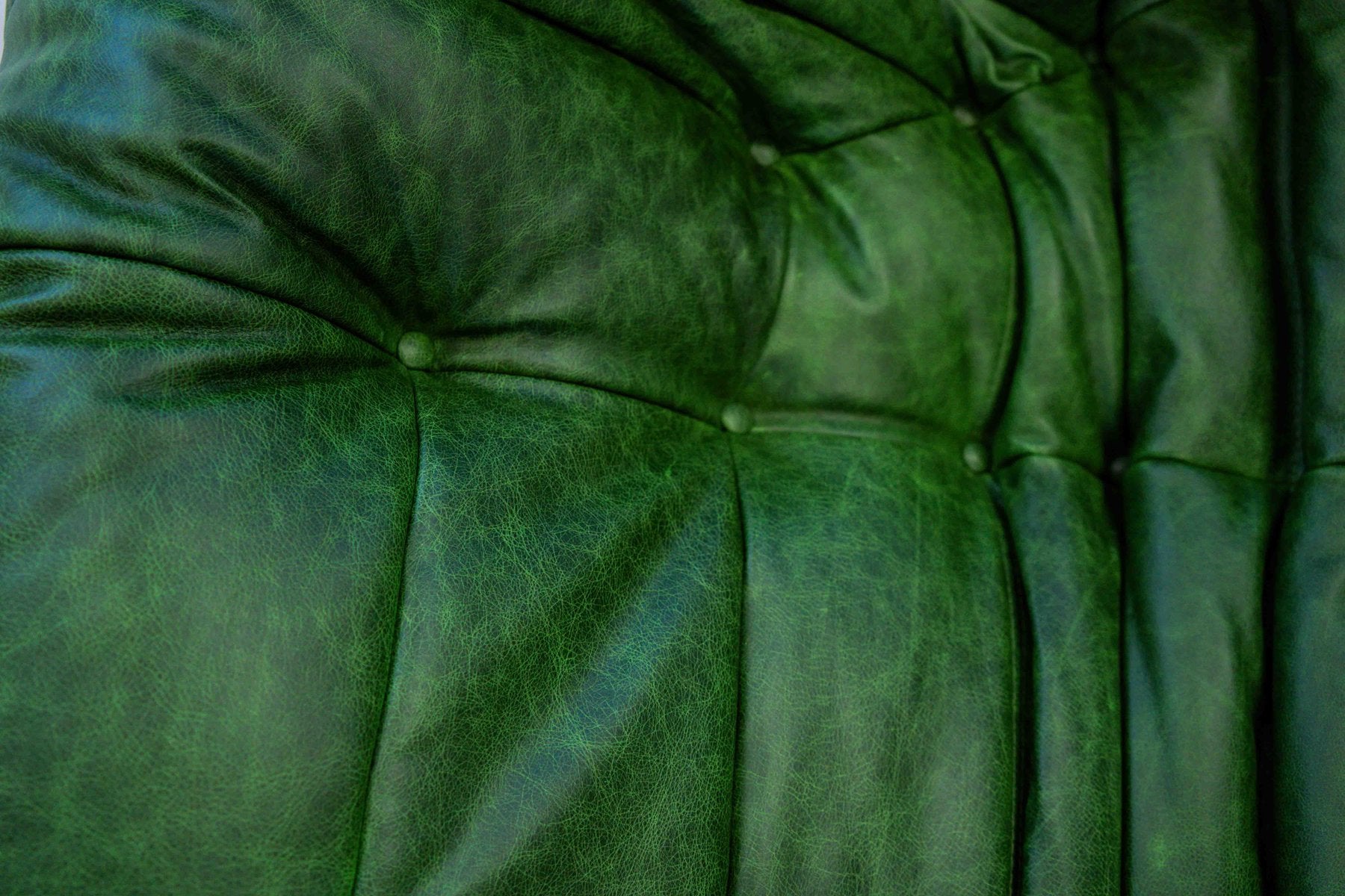 Togo_Two-Seater_Sofa_with_Arms_in_Green_Leather_by_Michel_Ducaroy_for_Ligne_Roset,_France,_1970s