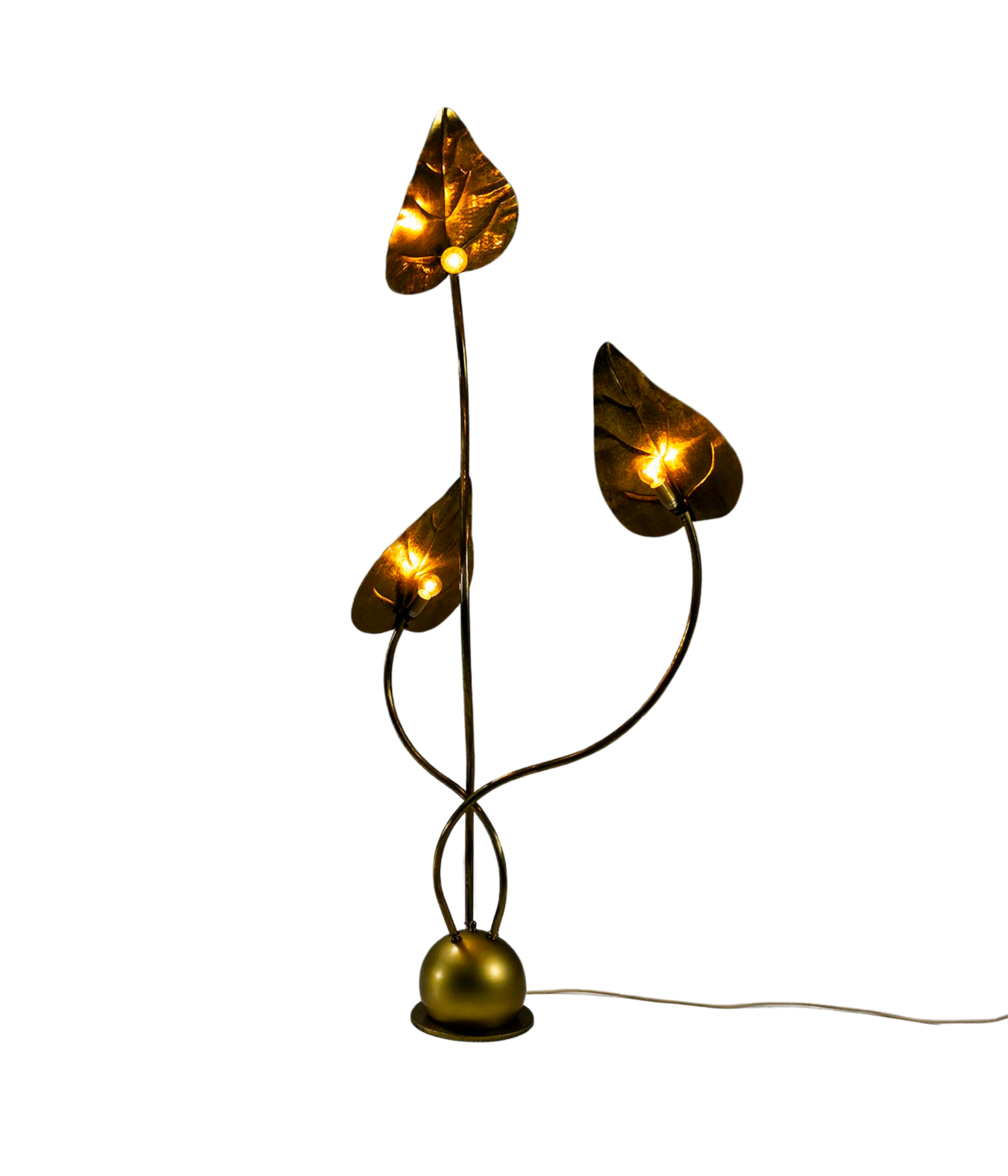Tommaso_Barbi_Brass_Leaf_Floor_Lamp,_Italy_1970s
