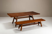 Set_of_Torbecchia_Dining_Table_and_Bench_by_Giovanni_Michelucci_for_Poltronova,_1965,_Italy