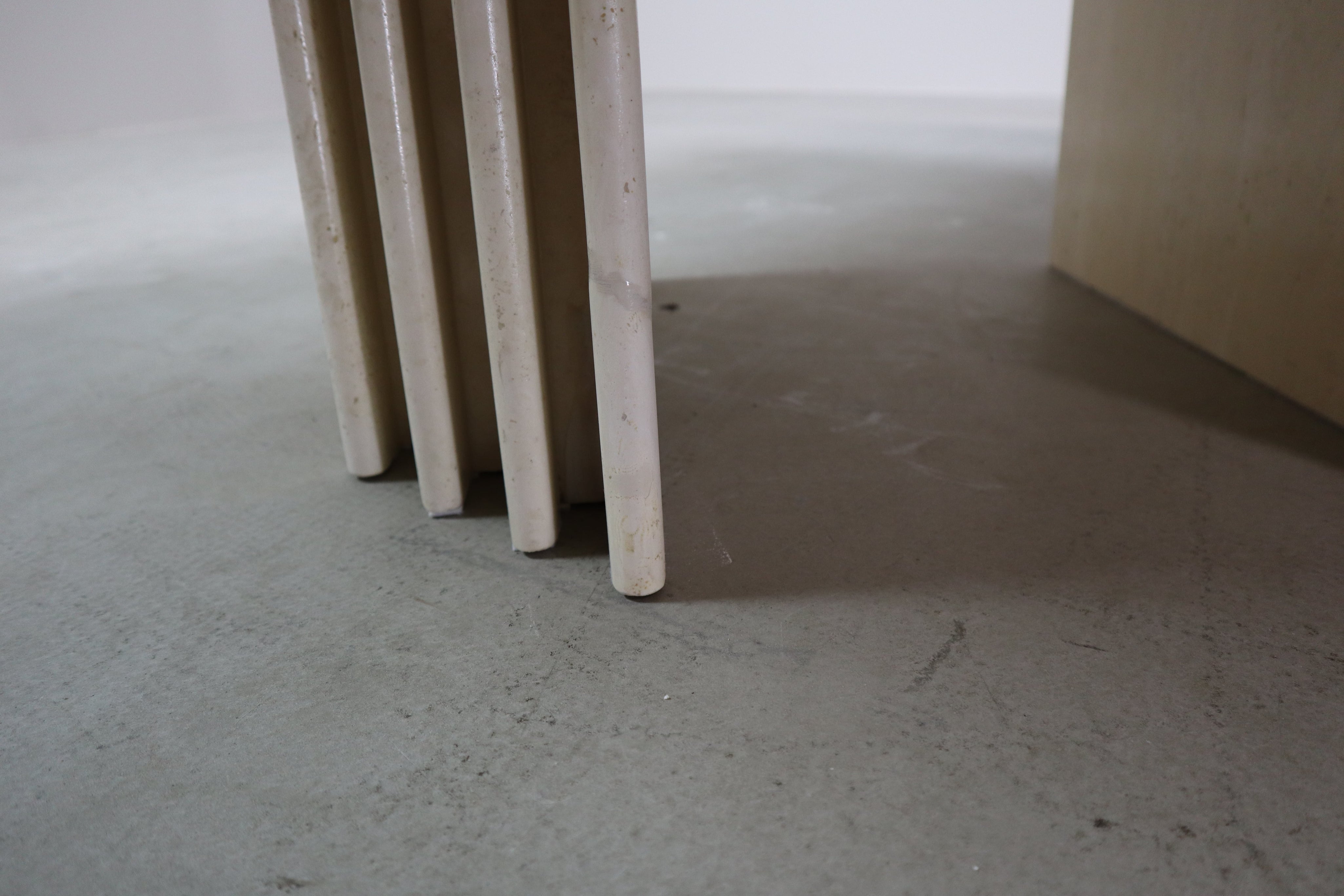 Travertine_dining_table_with_sculptural_base,_Italy_1960s