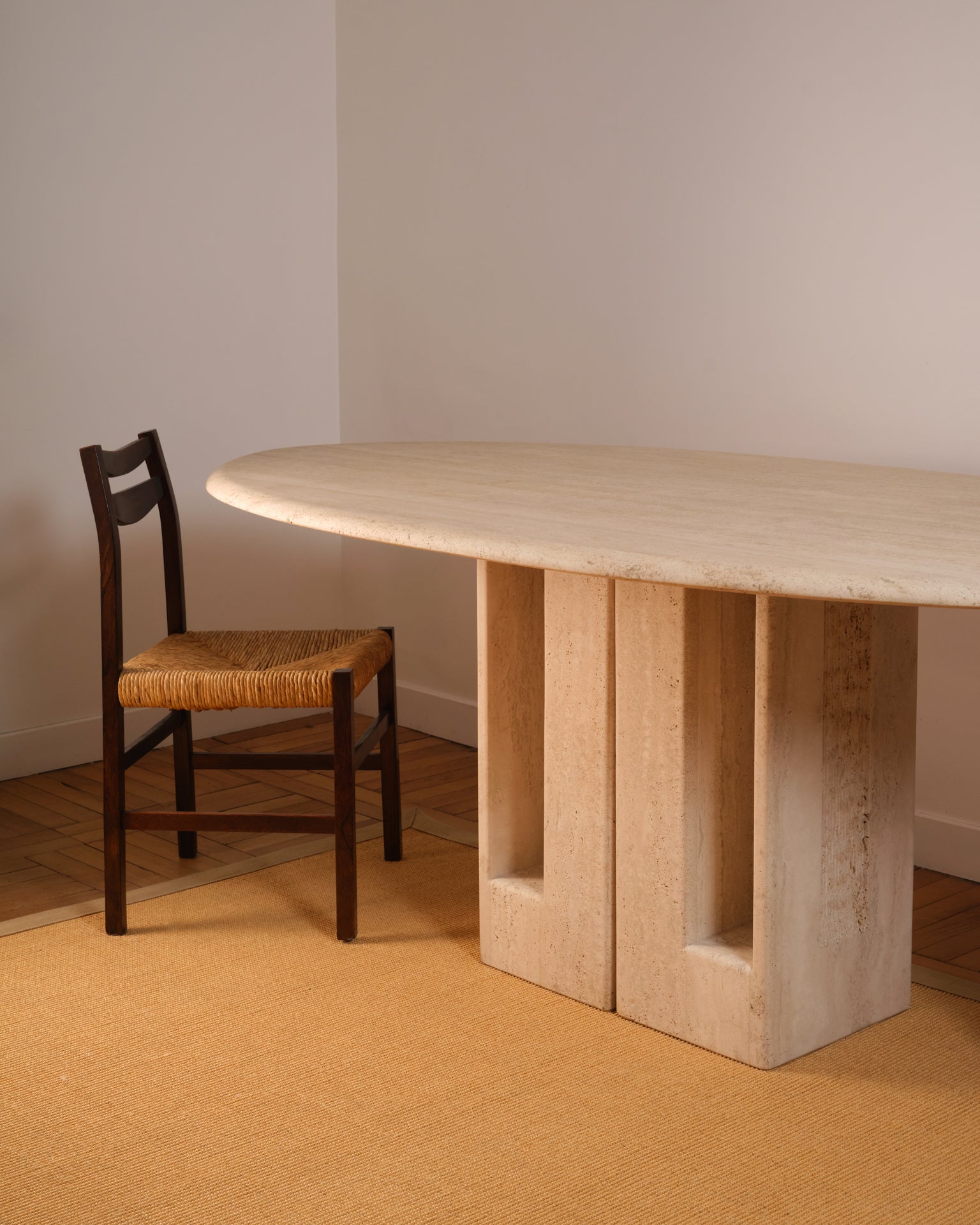 20th_Century_Travertine_Dining_Table_by_Claude_Berraldacci,_France