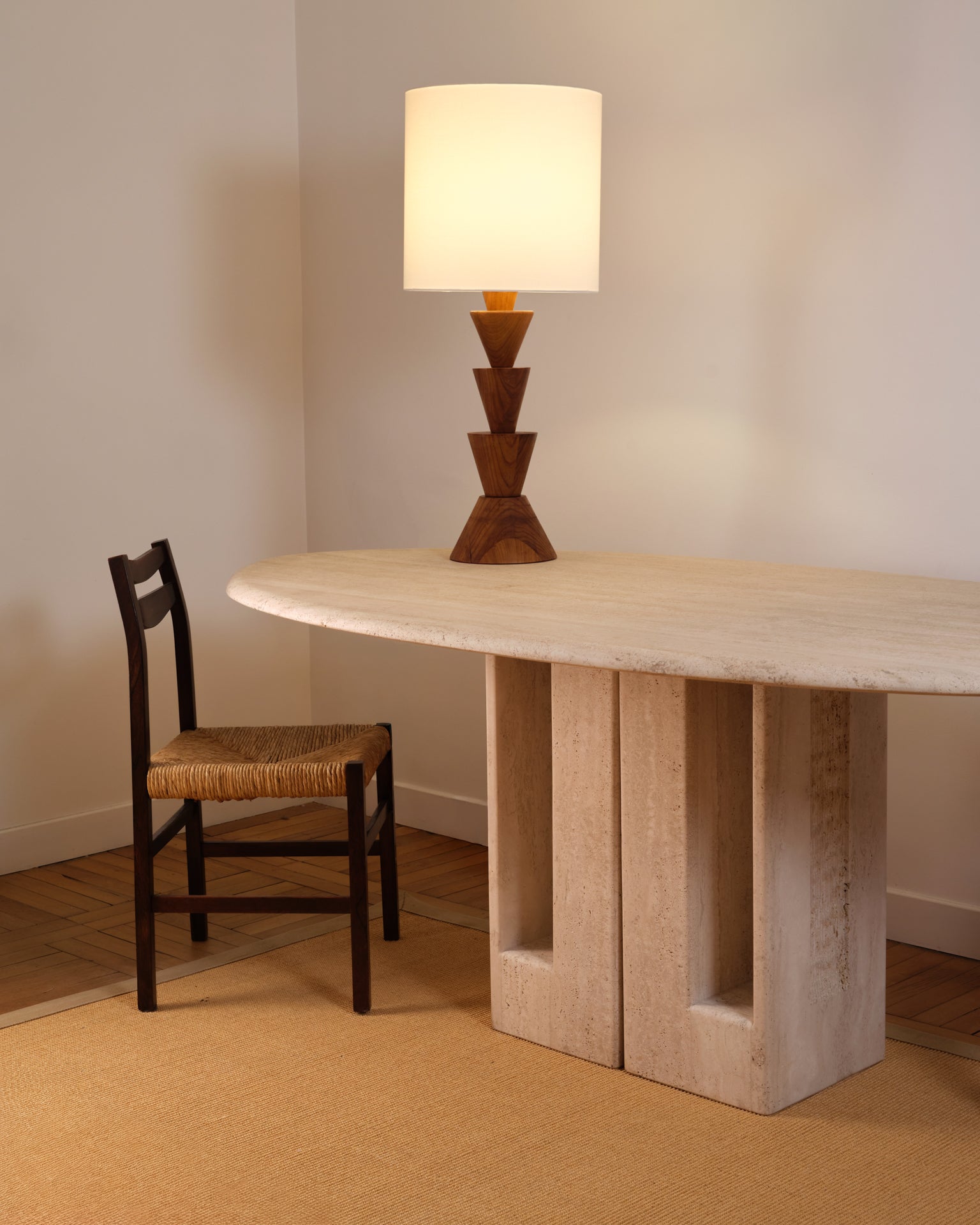 20th_Century_Travertine_Dining_Table_by_Claude_Berraldacci,_France