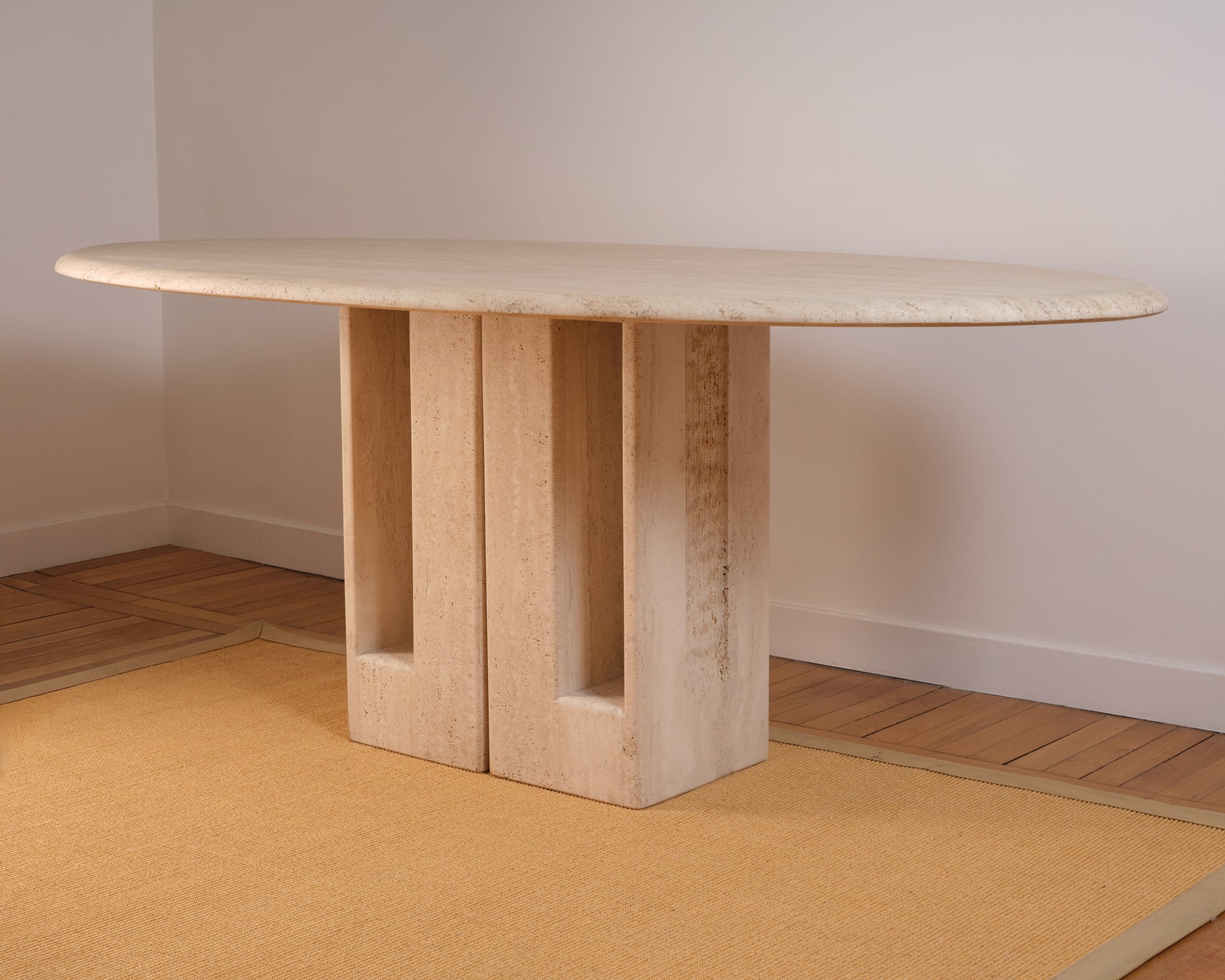 20th_Century_Travertine_Dining_Table_by_Claude_Berraldacci,_France