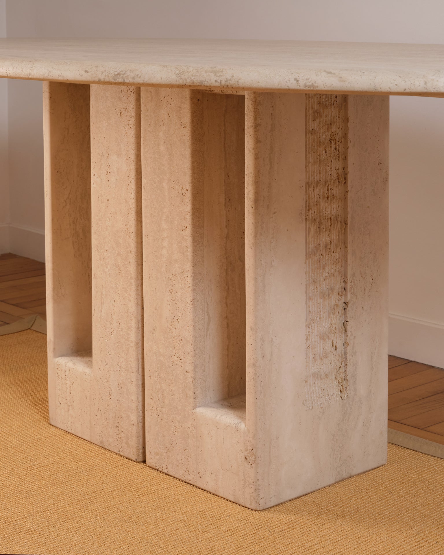 20th_Century_Travertine_Dining_Table_by_Claude_Berraldacci,_France