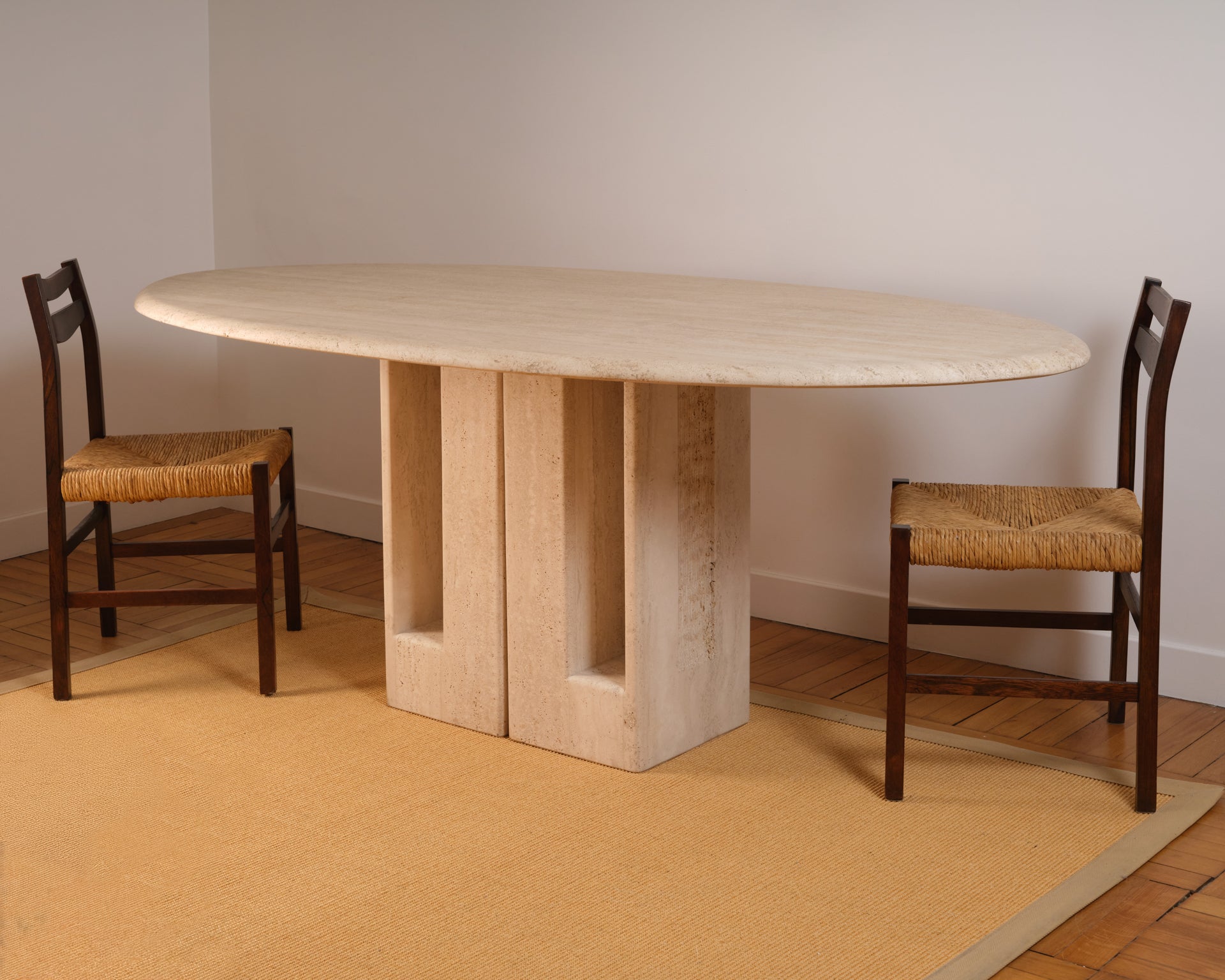 20th_Century_Travertine_Dining_Table_by_Claude_Berraldacci,_France