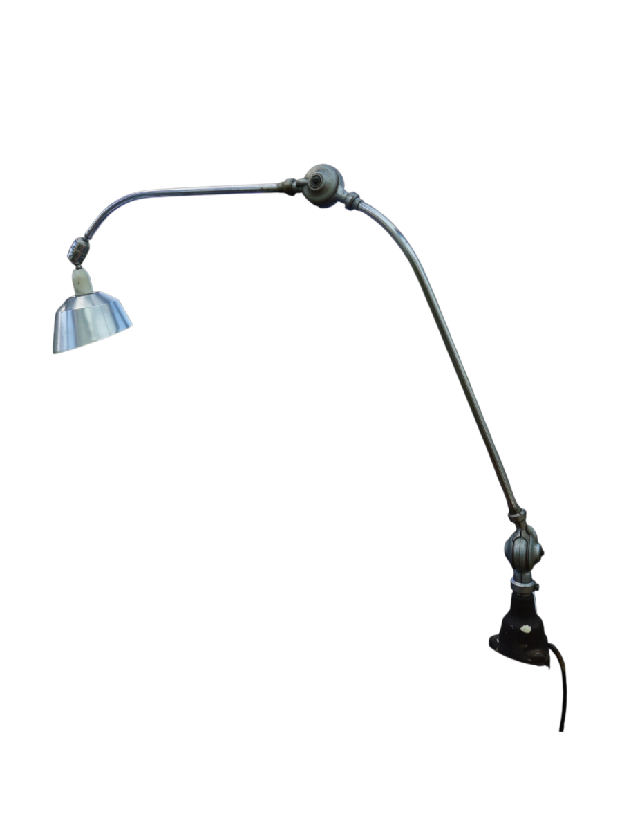 Triplex_Pendulum_Clamp_Lamp_by_Johan_Petter_Johansson_with_Midgard_R2_Shade,_Swedish_Industrial_Wall_Lamp,_1920s