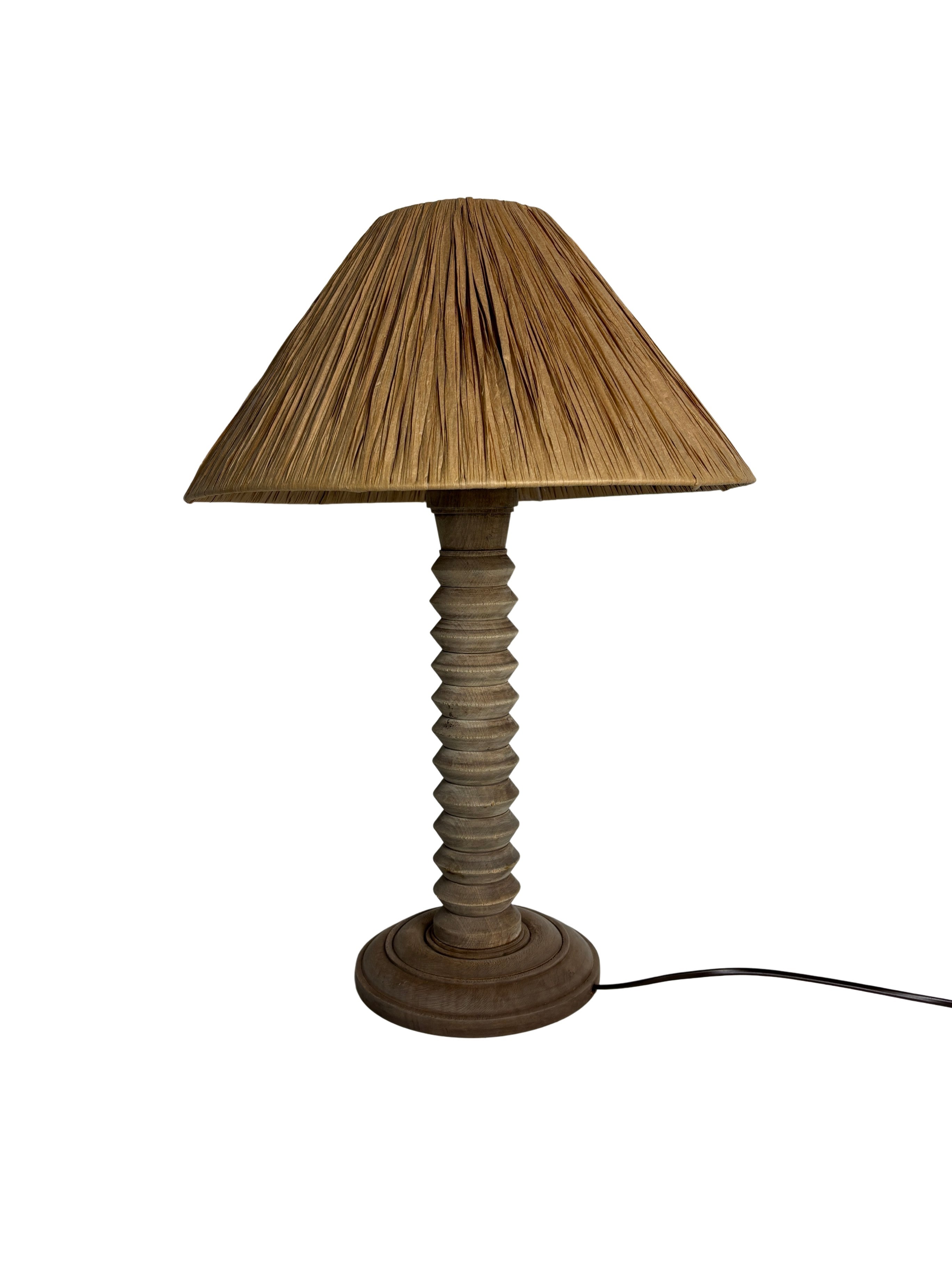 Turned_Wood_Table_Lamp_in_the_Manner_of_Charles_Dudouyt_1940s_France