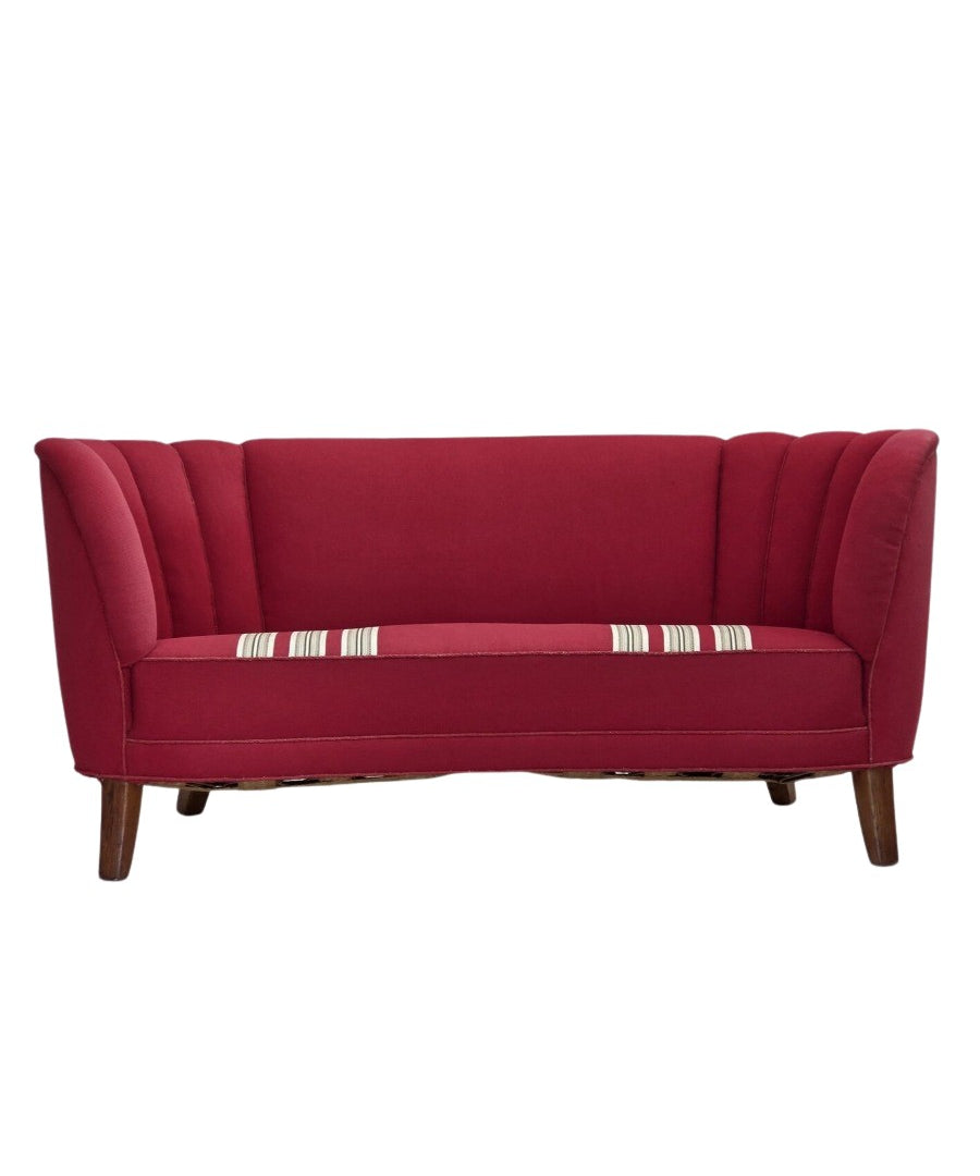 Danish_“Banana”_Two_Seater_Sofa_in_Oak_and_Wool,_1960s,_Denmark