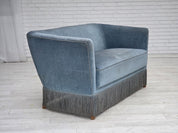 Two-Seater_Sofa,_Blue_Velour_&_Oak_Legs_1970s_Denmark