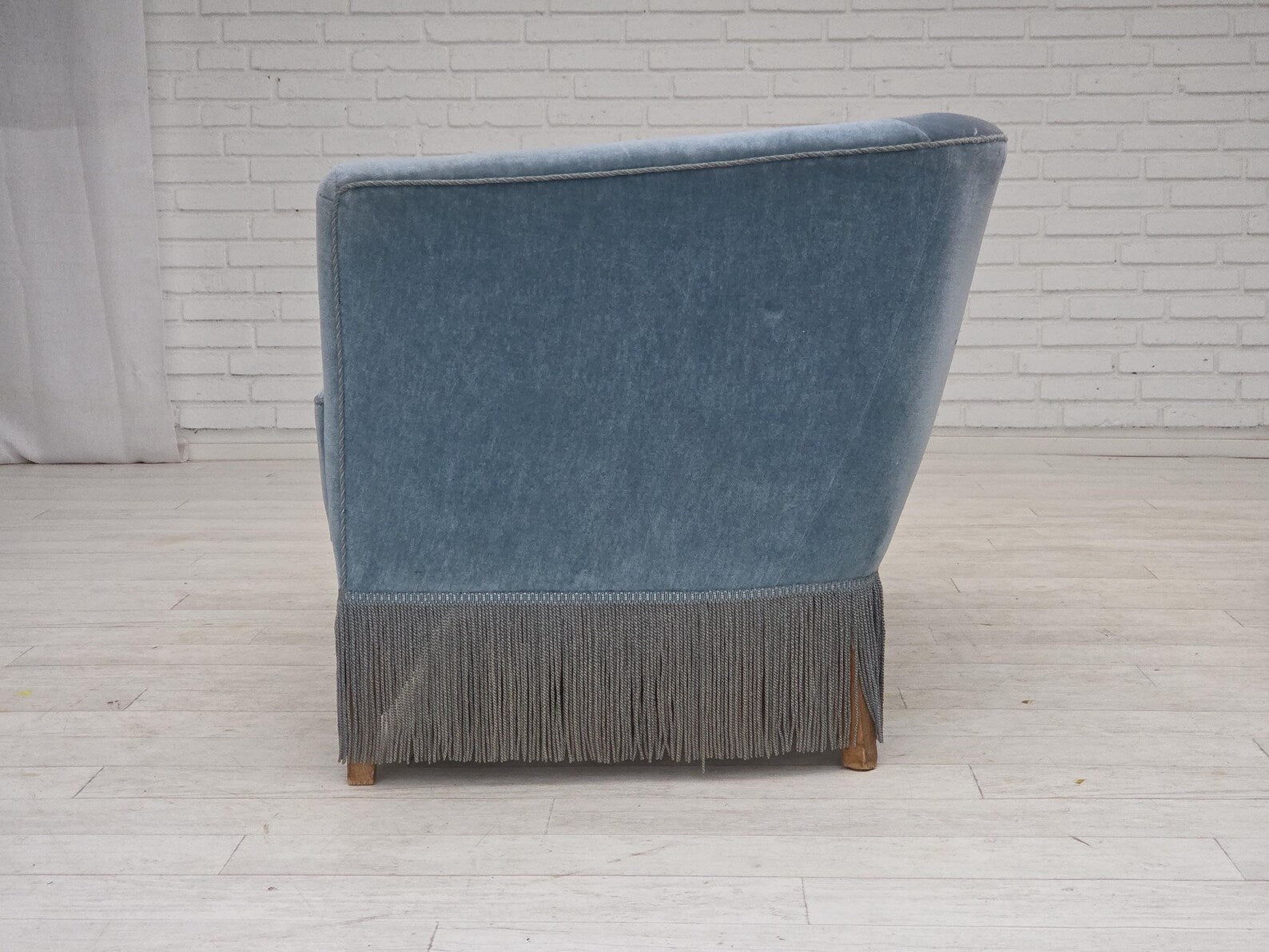 Two-Seater_Sofa,_Blue_Velour_&_Oak_Legs_1970s_Denmark