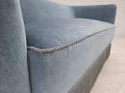 Two-Seater_Sofa,_Blue_Velour_&_Oak_Legs_1970s_Denmark