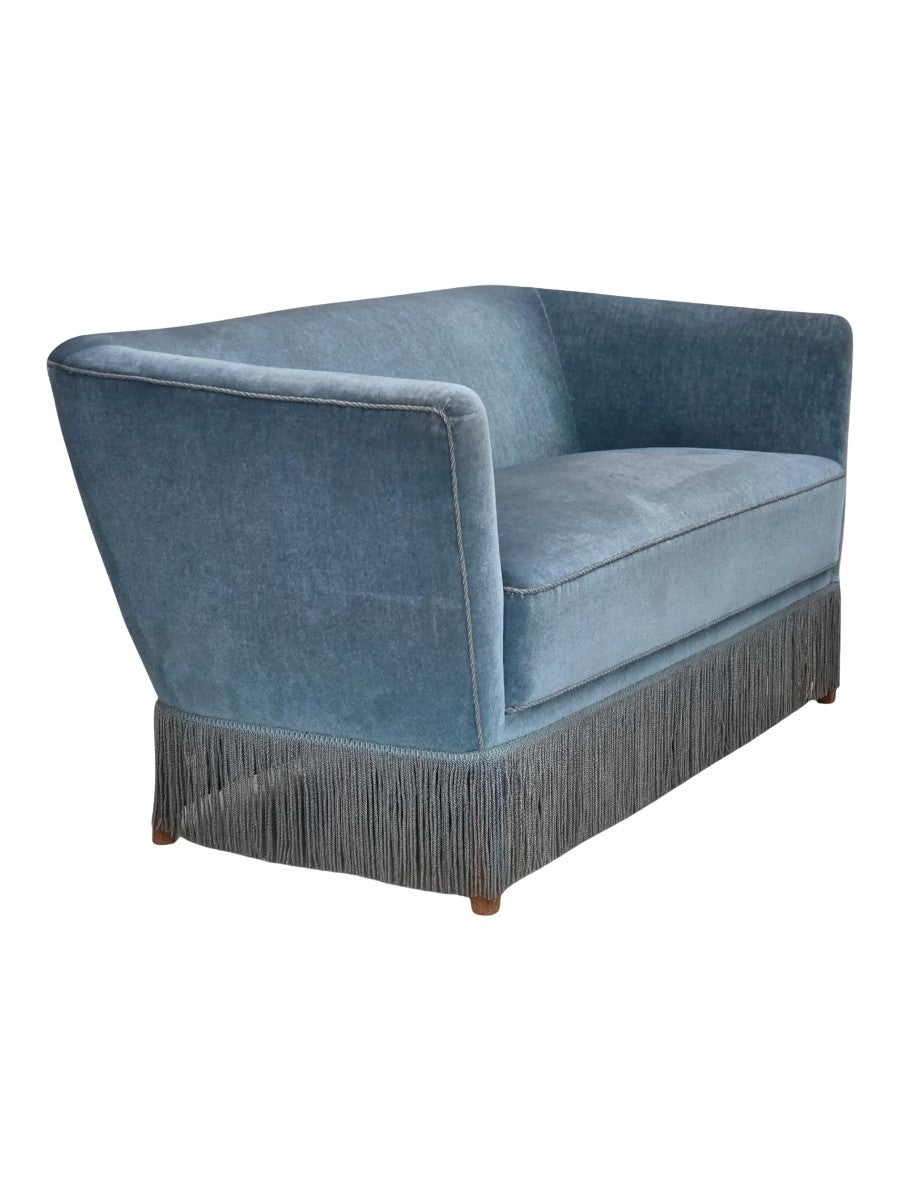 Two-Seater_Sofa,_Blue_Velour_&_Oak_Legs_1970s_Denmark