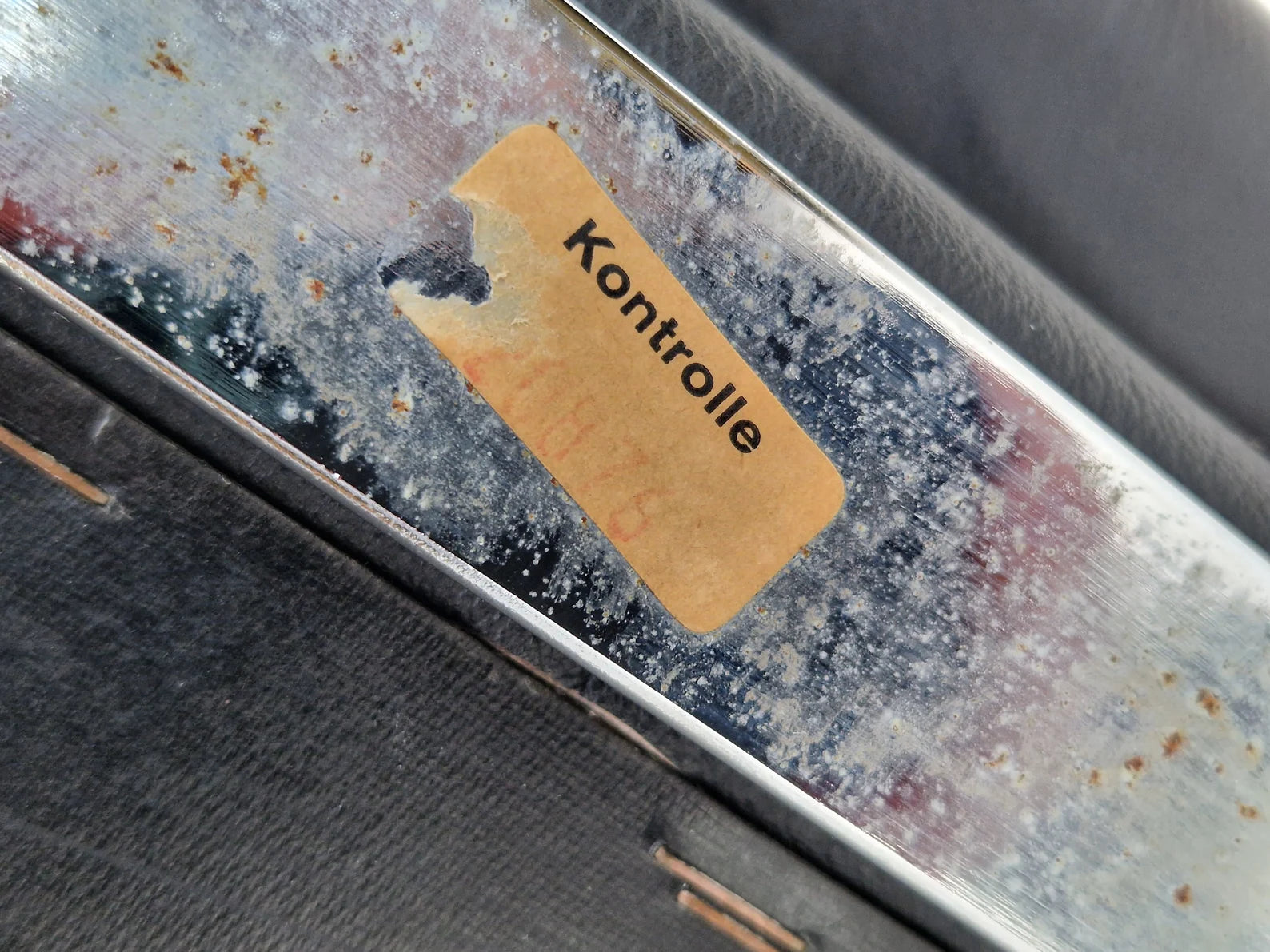 German_Black_Leather_Two_Seater_Sofa_with_Chrome_Frame,_1976,_Germany