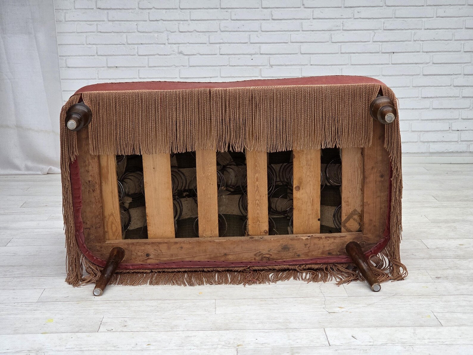 Danish_Two_Seater_Sofa_in_Salmon_Velour_and_Ash,_1930s,_Denmark