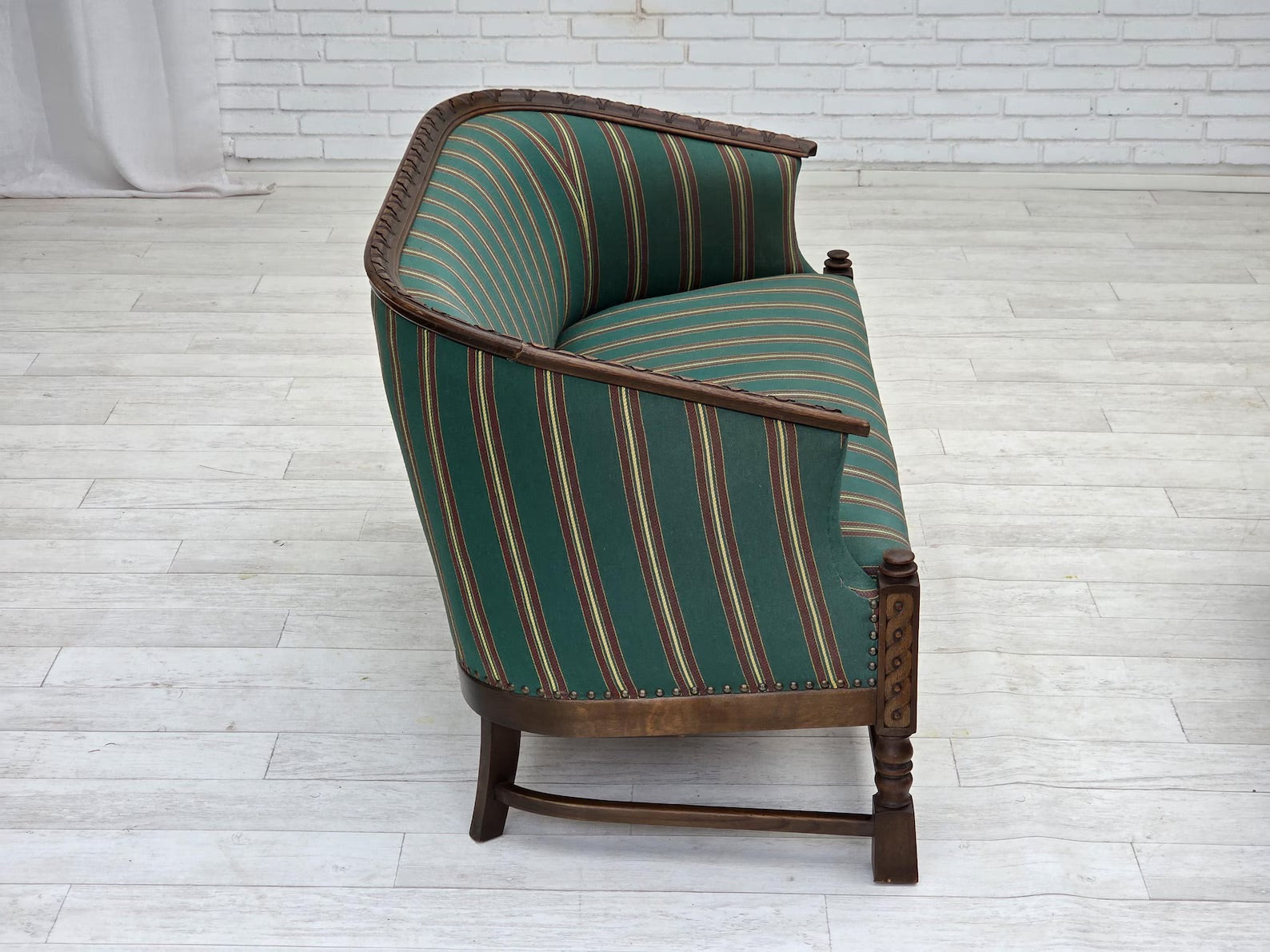 Two-Seater_Sofa,_Original_Upholstery_&_Wood,_1950s_Denmark