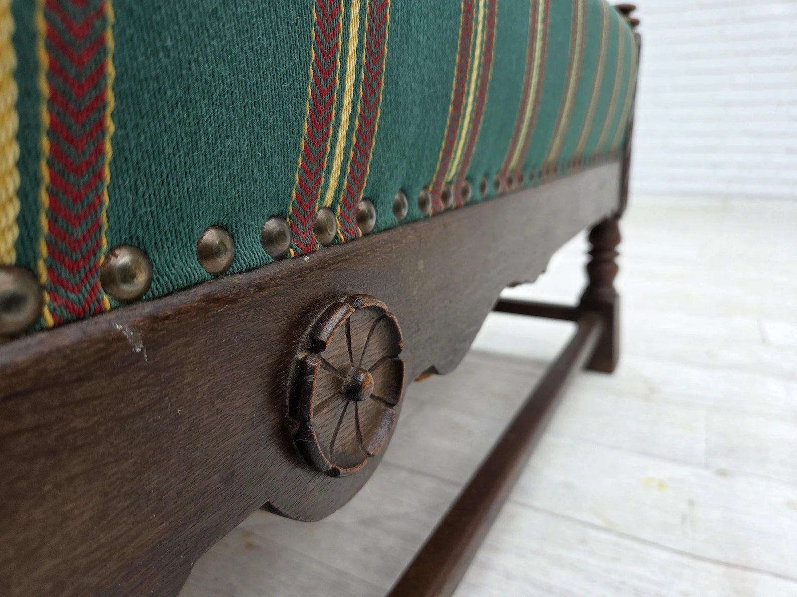 Two-Seater_Sofa,_Original_Upholstery_&_Wood,_1950s_Denmark