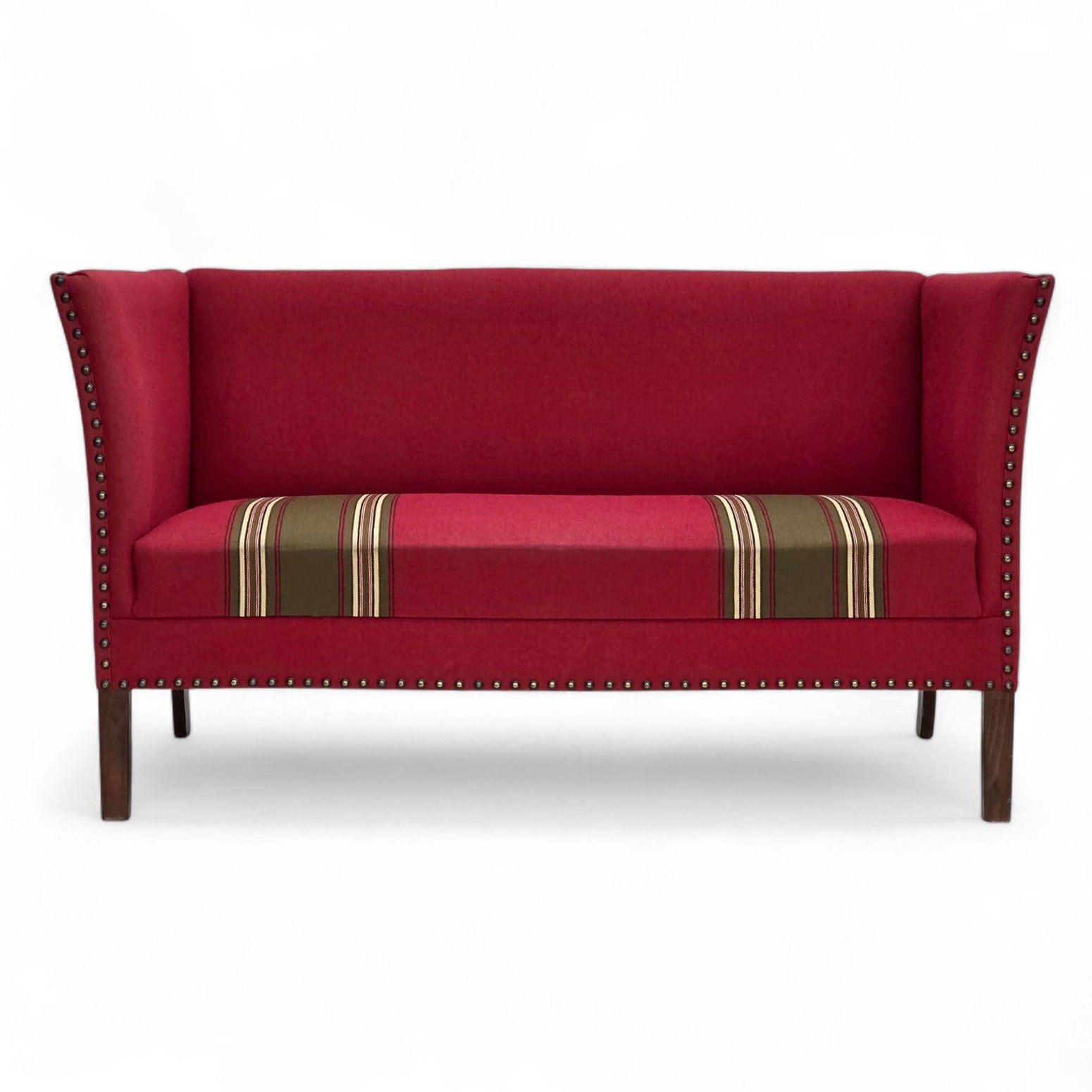 Danish_Scandinavian_Modern_Two-Seater_Sofa_with_Red_Wool_Upholstery,_1970s,_Denmark