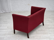 Danish_Scandinavian_Modern_Two-Seater_Sofa_with_Red_Wool_Upholstery,_1970s,_Denmark
