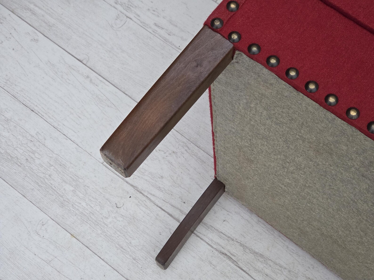 Danish_Scandinavian_Modern_Two-Seater_Sofa_with_Red_Wool_Upholstery,_1970s,_Denmark