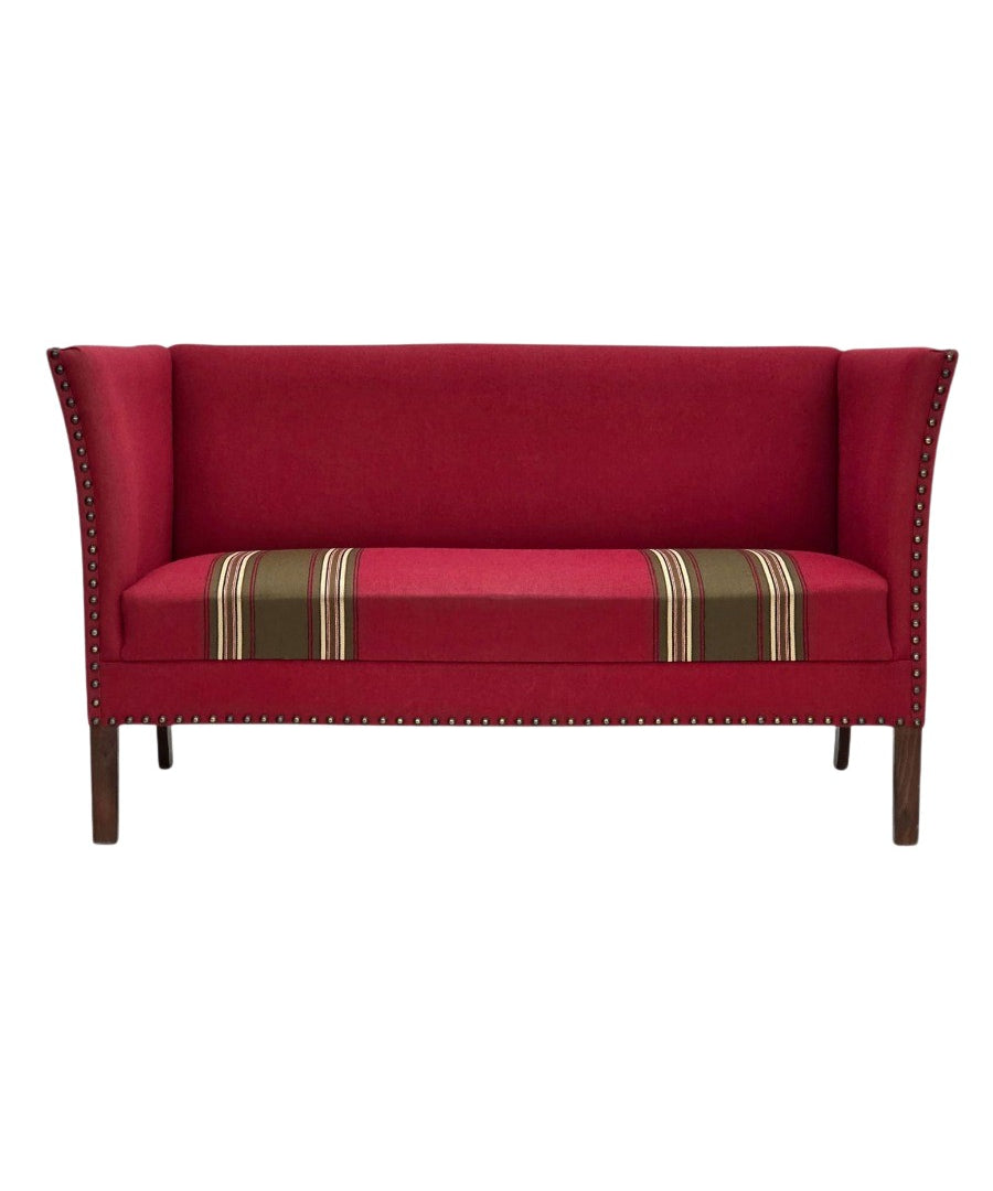 Danish_Scandinavian_Modern_Two-Seater_Sofa_with_Red_Wool_Upholstery,_1970s,_Denmark
