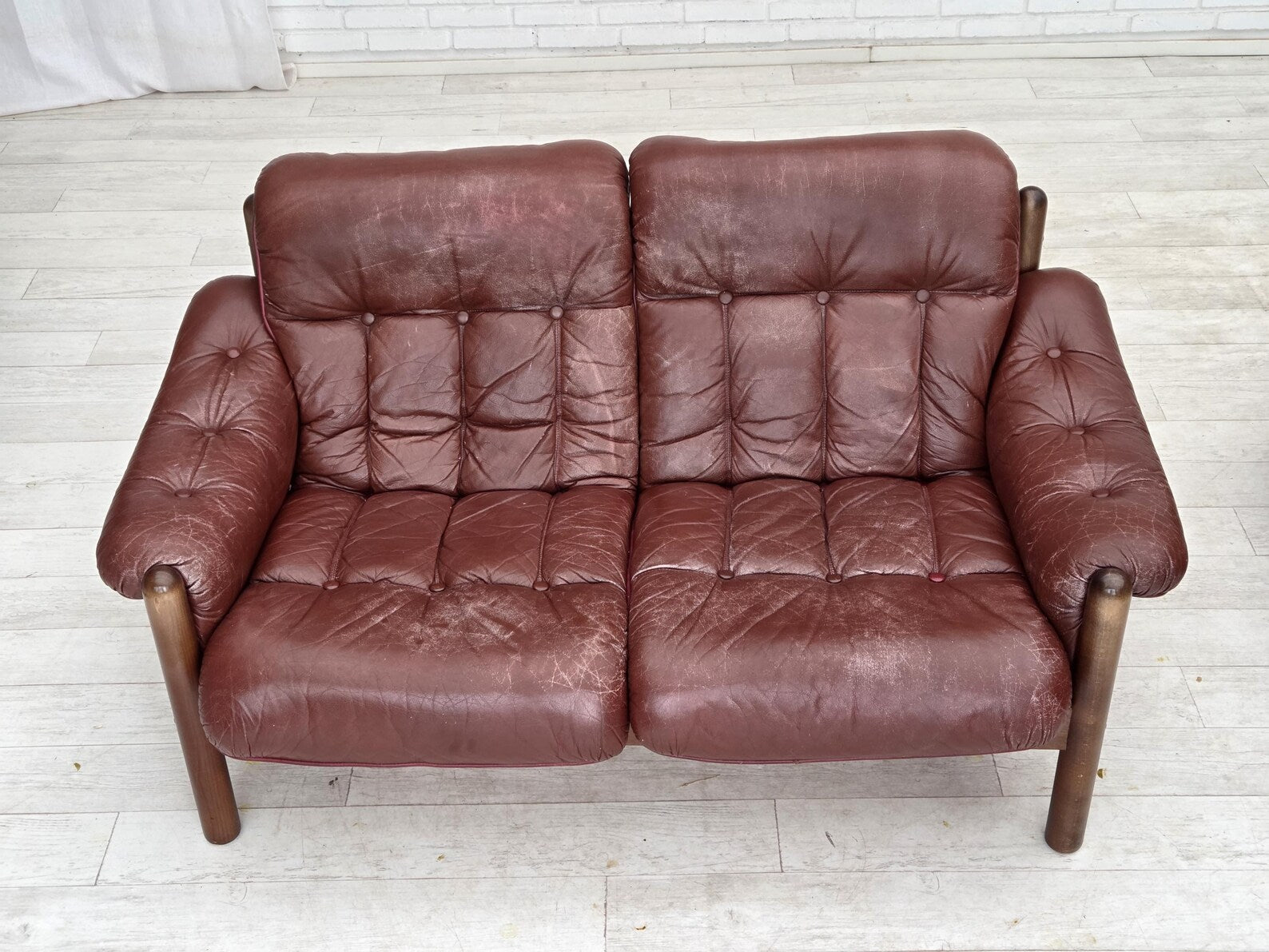 Two-Seater_Sofa,_Upholstered_&_Wood_Frame,_1970s_Sweden