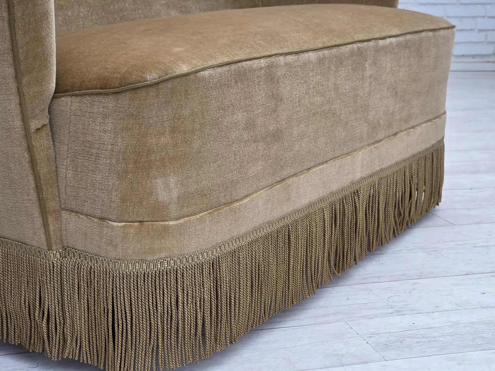 Danish_Two_Seater_Sofa_in_Light_Green_Velour,_1970s,_Denmark