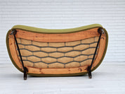 1960s_Danish_Two_Seater_Sofa_in_Olive_Green_Wool_with_Oak_Legs,_Denmark