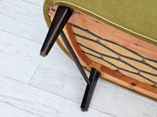 1960s_Danish_Two_Seater_Sofa_in_Olive_Green_Wool_with_Oak_Legs,_Denmark
