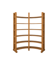Unique_Freestanding_Demi-Lune_Bookrack_and_Display_Cabinet_in_Full_Grain_Oak,_1970s