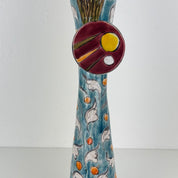 One-of-a-Kind_Hand-Painted_Ceramic_Soliflore_Vase_Signed_Schiavon,_Italy