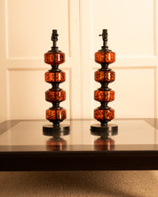 Set_of_2_Speckled_Glass_Table_Lamps_with_Leopard_Pattern,_USA_20th_Century