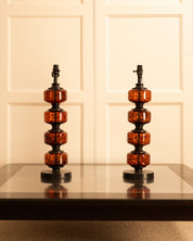 Set_of_2_Speckled_Glass_Table_Lamps_with_Leopard_Pattern,_USA_20th_Century
