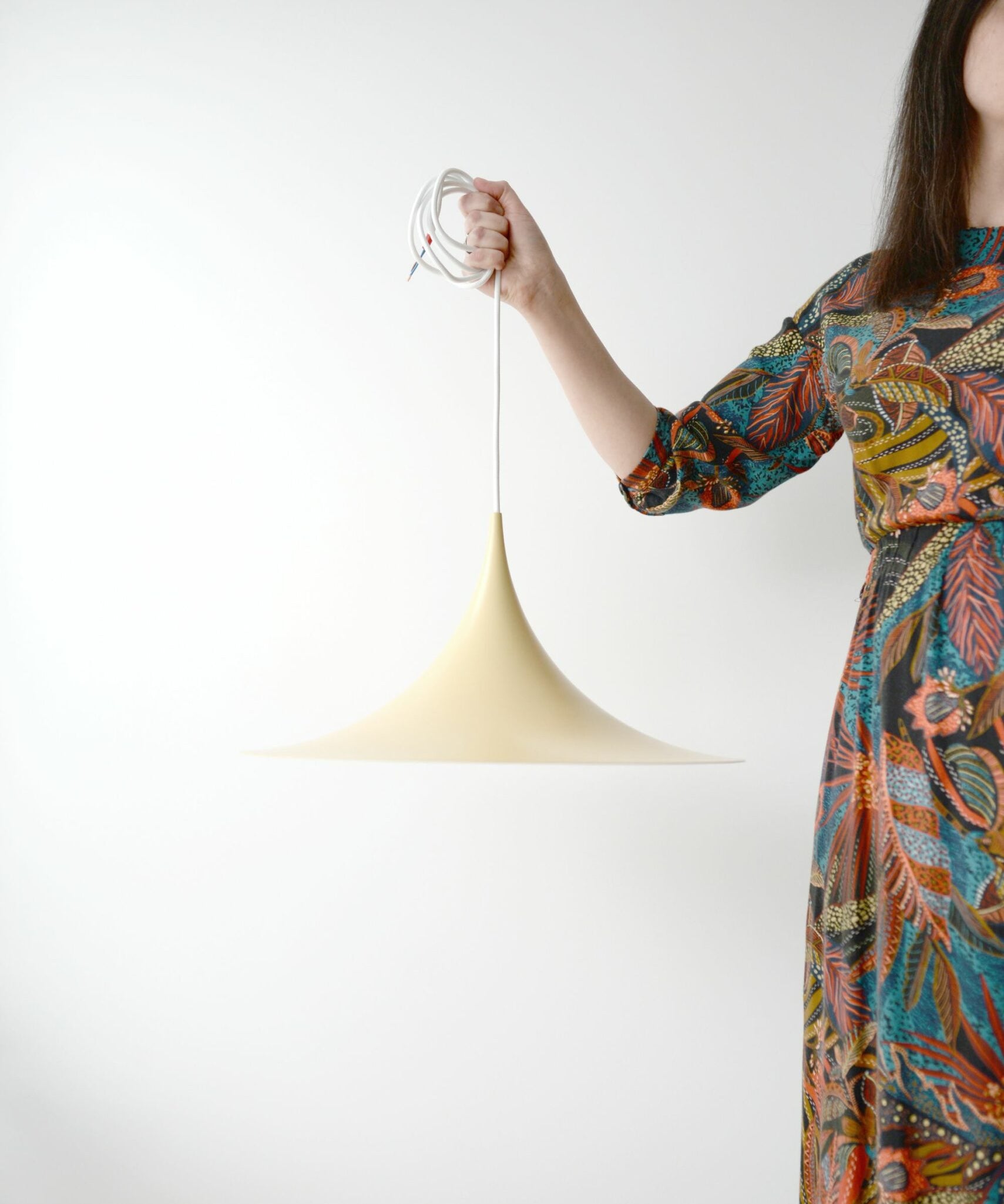 Bonderup_&_Thorup_Semi_Pendant_Lamp_in_Vanilla,_1960s