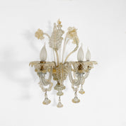 Murano_Venetian_Glass_Wall_Chandelier_with_Gold_Leaf,_3_Lights