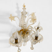 Murano_Venetian_Glass_Wall_Chandelier_with_Gold_Leaf,_3_Lights