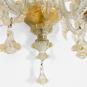 Murano_Venetian_Glass_Wall_Chandelier_with_Gold_Leaf,_3_Lights