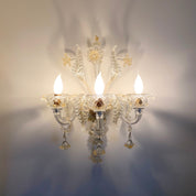 Murano_Venetian_Glass_Wall_Chandelier_with_Gold_Leaf,_3_Lights