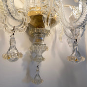 Murano_Venetian_Glass_Wall_Chandelier_with_Gold_Leaf,_3_Lights
