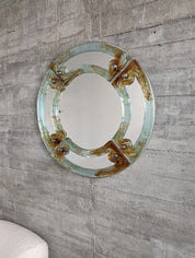 Venetian_round_mirror_in_amber_murano_glass_by_Mazzega_from_1960s