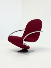 123_Armchair_by_Verner_Panton_for_Fritz_Hansen_in_Red_Upholstery,_Denmark_1970s–1980s