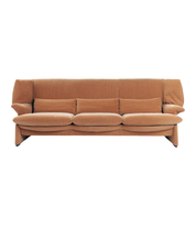 Vico_Magistretti_Portovenere_3_Seater_Sofa_for_Cassina,_Peach_Upholstery,_Italy,_1982