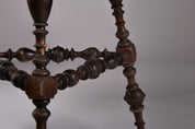 Victorian_Bobbin_Leg_Clover_Top_Side_Table_with_Upholstered_Seat,_19th_Century