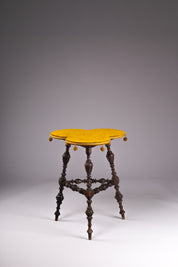 Victorian_Bobbin_Leg_Clover_Top_Side_Table_with_Upholstered_Seat,_19th_Century
