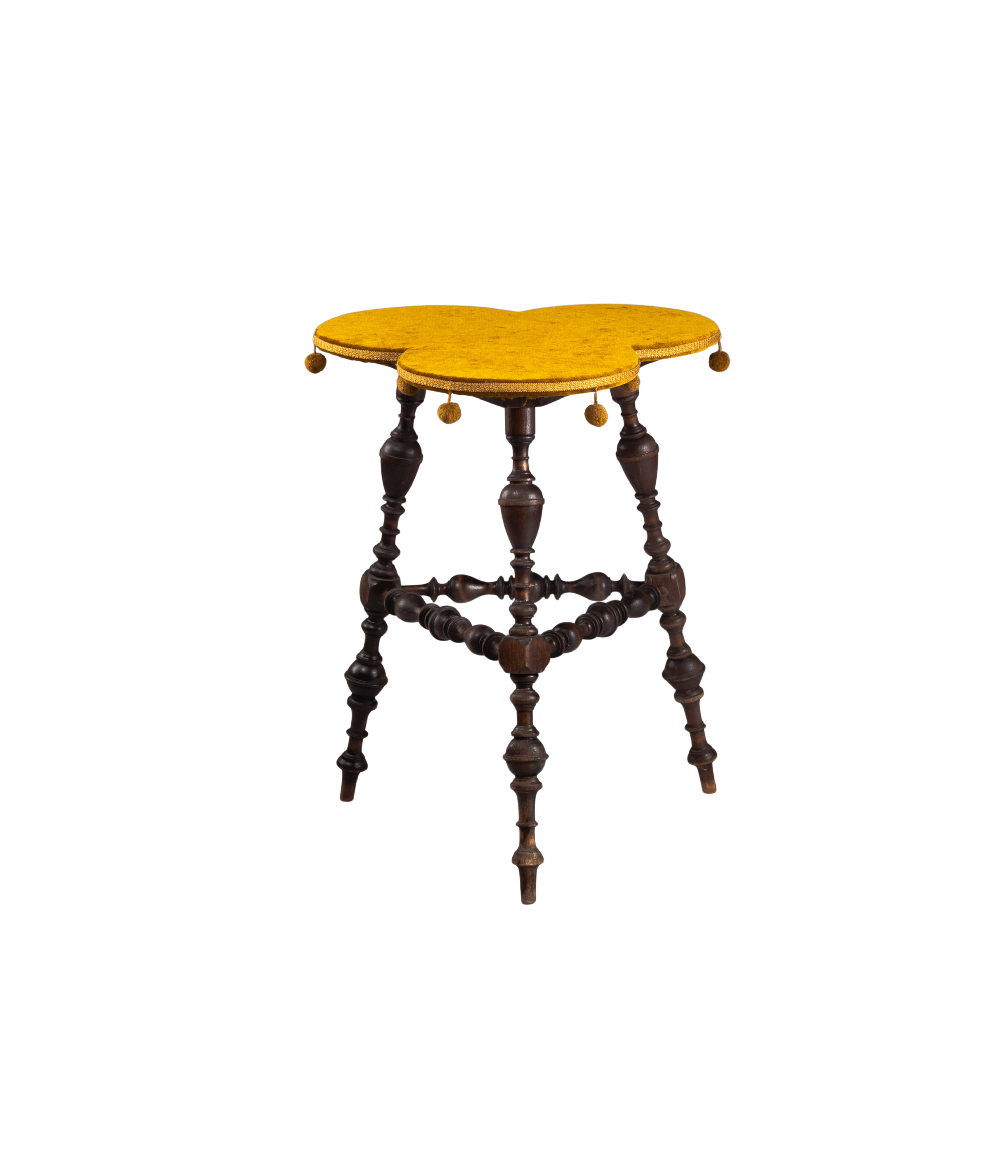 Victorian_Bobbin_Leg_Clover_Top_Side_Table_with_Upholstered_Seat,_19th_Century