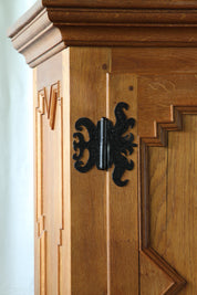 Danish_Brutalist_Oak_Cabinet_with_Carved_Geometric_Doors_and_Iron_Hinges,_Henning_Kjærnulf_Style,_1960s