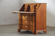 Antique_Baroque_Revival_Solid_Oak_Secretary_Bureau_with_Drop-Front_Writing_Desk,_Early_20th_Century