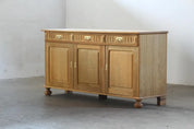 Danish_Brutalist_Solid_Oak_Low_Sideboard_with_Carved_Geometric_Doors,_Attributed_to_Henning_Kjærnulf