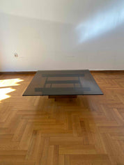Square_Smoked_Glass_Coffee_Table_Attributed_to_David_Hicks,_Brass-Plated_Base,_UK,_1970s
